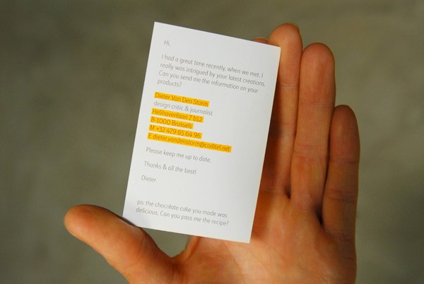 Dieter Van Den Storm business card
